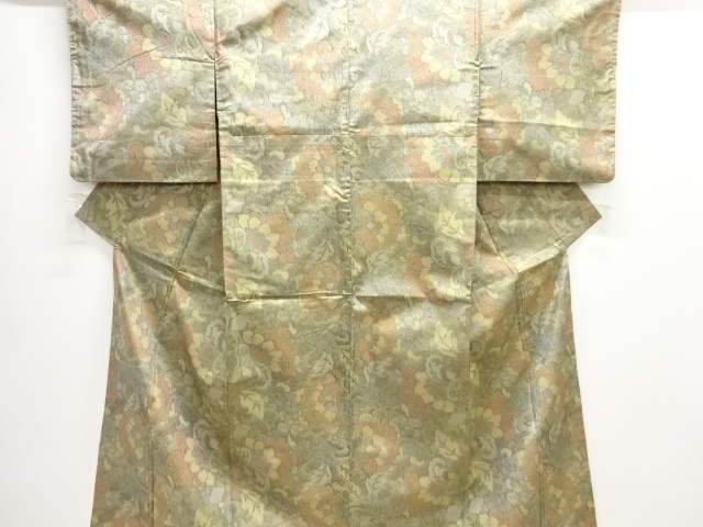 唐花模様織り出し西陣お召着物